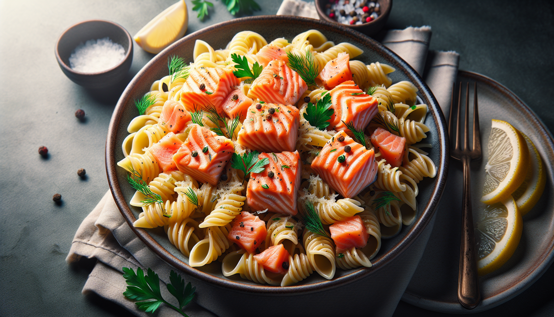 pasta con salmone fresco